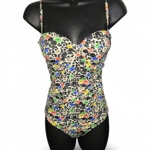 Paul Smith Floral One Piece Swimsuit - Black, Green, Blue, Yellow, Pink